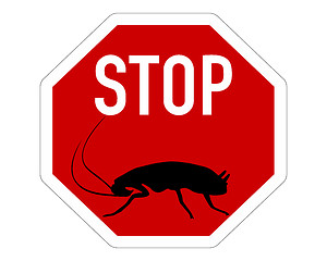 Image showing Cockroach stop sign