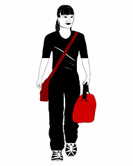 Image showing Travelling woman