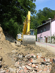 Image showing Yellow digger working on a site
