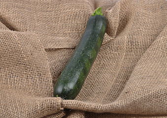 Image showing Zucchini on jute