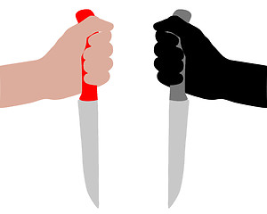 Image showing Knife with hand