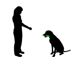 Image showing Dog training (obedience): command hold