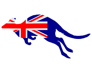 Image showing Flag of Australia with kangaroo