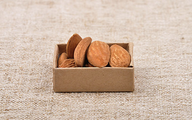 Image showing Almonds on linen