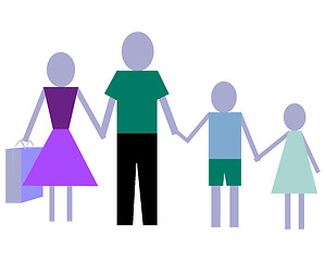 Image showing Familiy at shopping