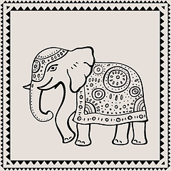 Image showing Ethnic elephant.  Indian style.