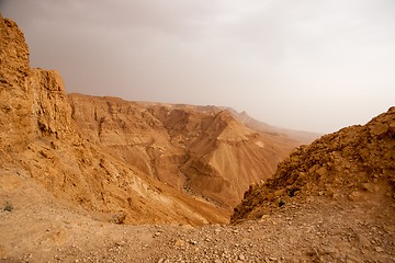 Image showing Hiking in Judean stone desert, middle east