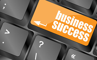 Image showing business success button on computer keyboard key