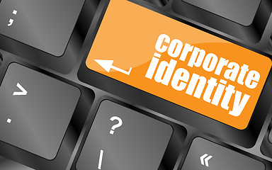 Image showing corporate identity button on computer keyboard key
