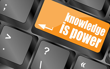 Image showing knowledge is power button on computer keyboard key