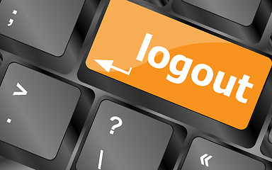 Image showing Computer keyboard key log out, business concept