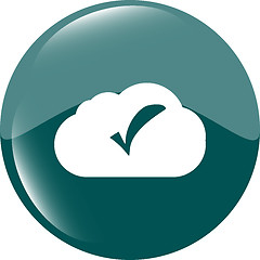 Image showing speech bubbles cloud with check mark web icon