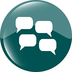 Image showing abstract cloud set icon. speech bubbles, symbol. Round button