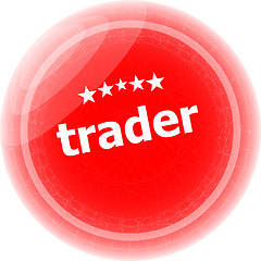 Image showing trader on red rubber stamp over a white background