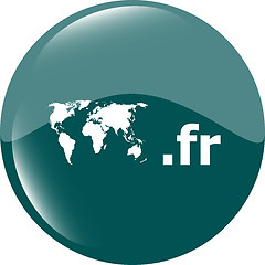 Image showing Domain FR sign icon. Top-level internet domain symbol with world map