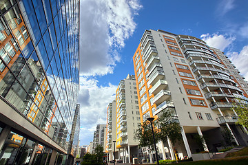 Image showing modern apartments with a blue sky