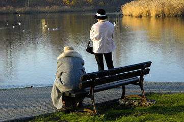 Image showing Two women in the park