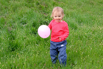 Image showing Baby and balloons