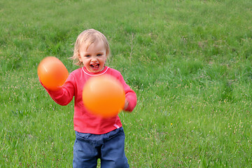 Image showing Baby and balloons