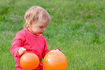 Image showing Baby and balloons