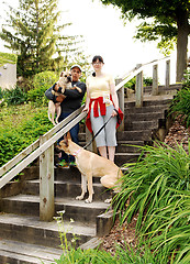 Image showing Couple with dog's.