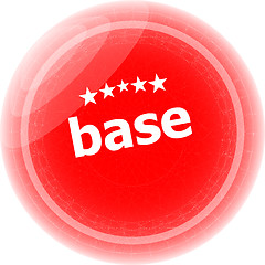 Image showing base word on stickers red button, business label