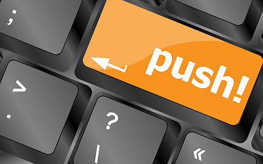 Image showing push key on computer keyboard, business concept