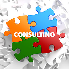 Image showing Consulting on Multicolor Puzzle.