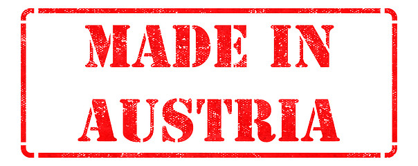 Image showing Made in Austria - Red Rubber Stamp.