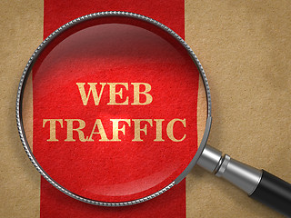 Image showing Web Traffic Glass on Old Paper.