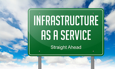 Image showing Infrastructure as a Service on Green Highway Signpost.