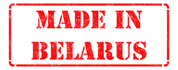 Image showing Made in Belarus - Red Rubber Stamp.