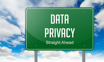 Image showing Data Privacy on Green Highway Signpost.