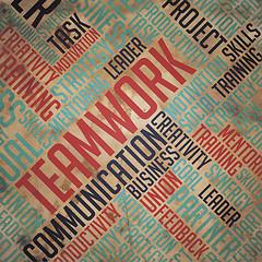 Image showing Teamwork Background - Wordcloud Concept.