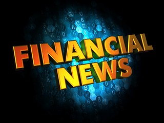 Image showing Financial News - Gold 3D Words.