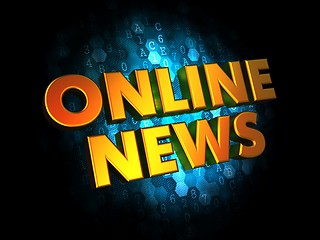 Image showing Online News - Gold 3D Words.