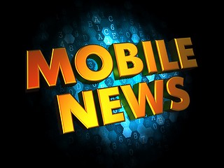 Image showing Mobil News - Gold 3D Words.