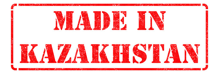 Image showing Made in Kazakhstan - Red Rubber Stamp.