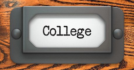 Image showing College - Concept on Label Holder.