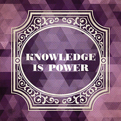 Image showing Knowledge is Power Concept. Vintage design.