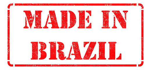 Image showing Made in Brazil - Red Rubber Stamp.