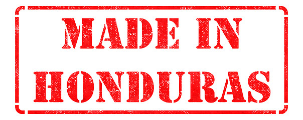 Image showing Made in Honduras - Red Rubber Stamp.