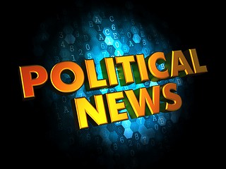 Image showing Political News - Gold 3D Words.