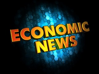 Image showing Economic News - Gold 3D Words.