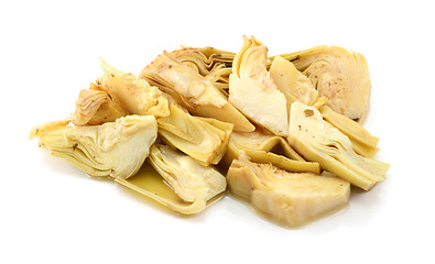 Image showing Pile of artichoke heart slices