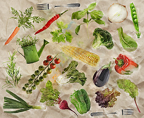 Image showing Vegetarian Food Background