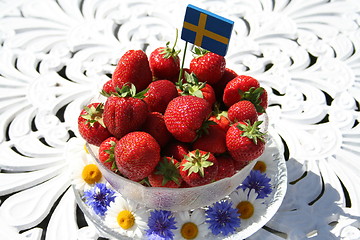 Image showing Swedish Midsummer dessert
