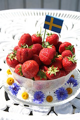 Image showing Swedish Midsummer dessert