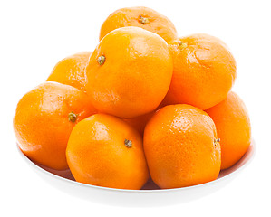 Image showing Tasty Sweet Tangerine Orange Mandarin Mandarine Fruit In White P