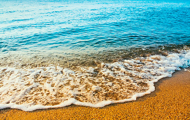 Image showing Sand beach and wave